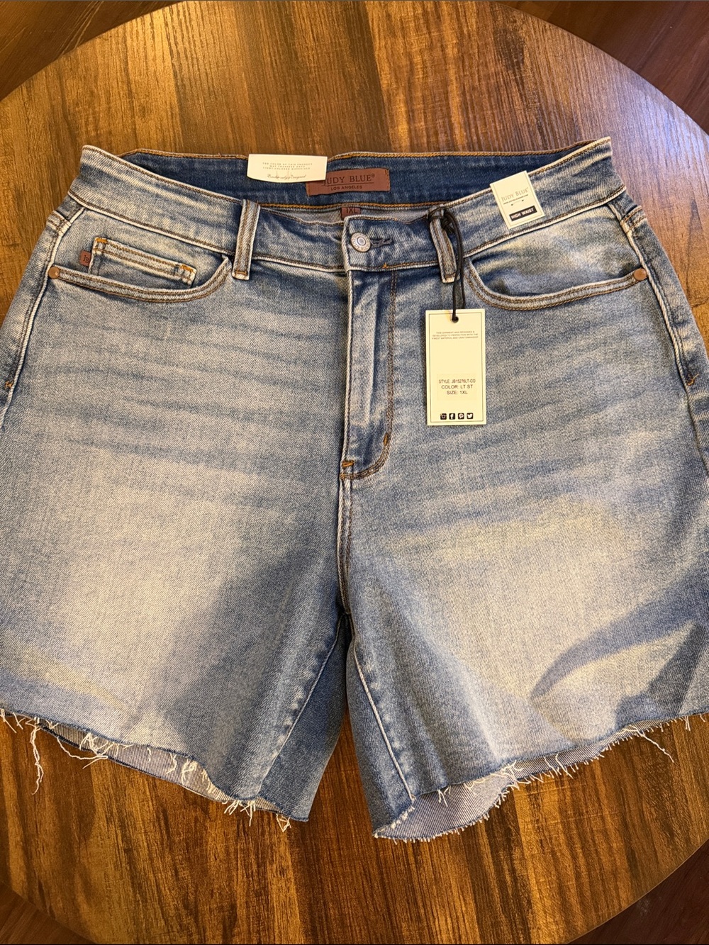 Judy Blue Light Indigo Washed High-Rise Denim Shorts